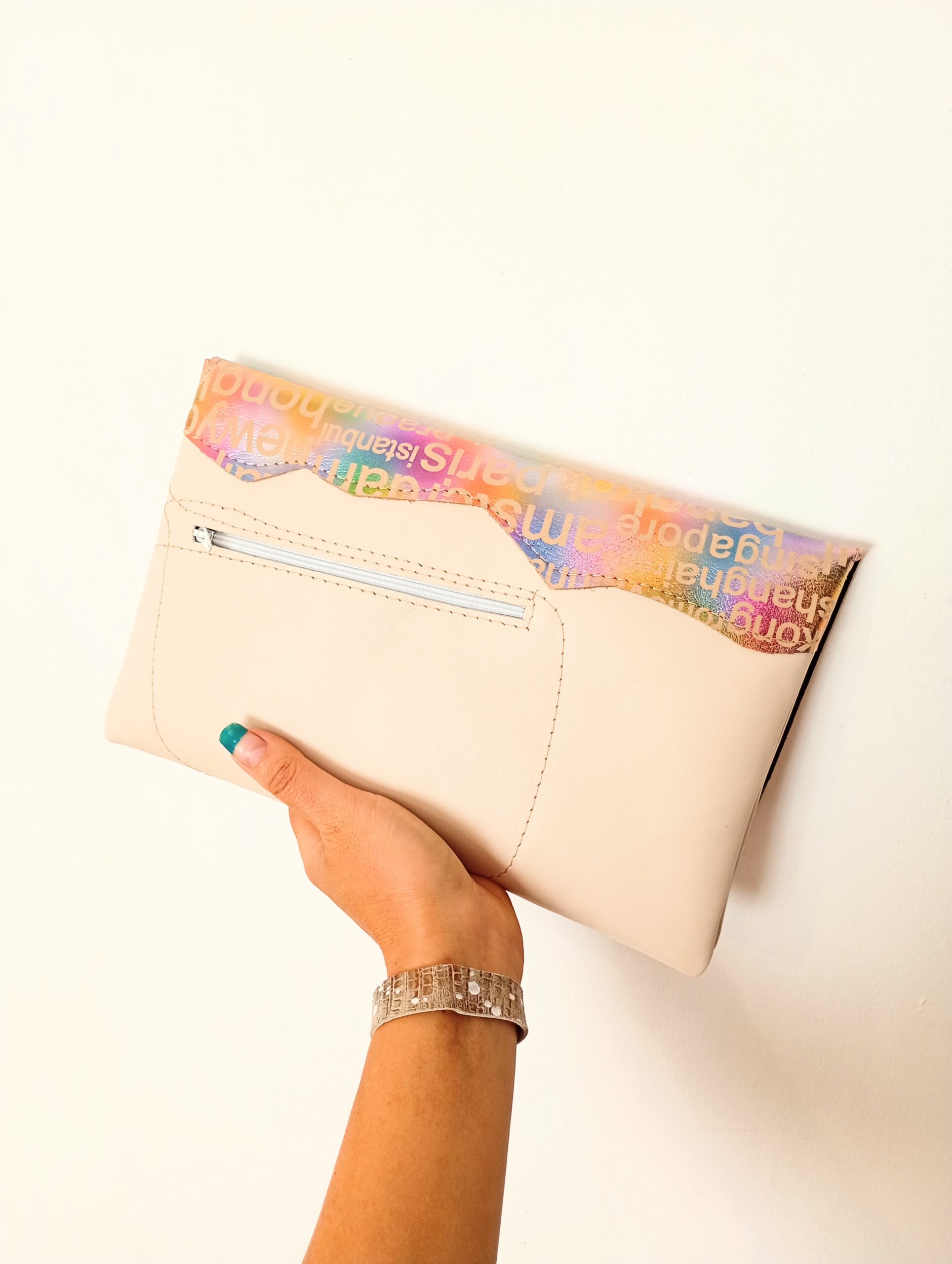 Plic handmade din piele naturala de efect,cu inscripții - imagine 2